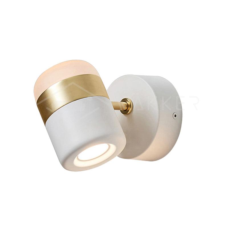 Adjustable Wall Lamp | Frosted Glass & Steel | White/Brass, Black/Brass, Black/Copper