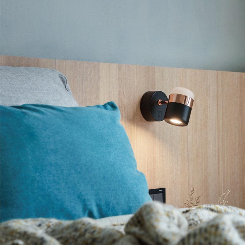 Adjustable Wall Lamp | Frosted Glass & Steel | White/Brass, Black/Brass, Black/Copper