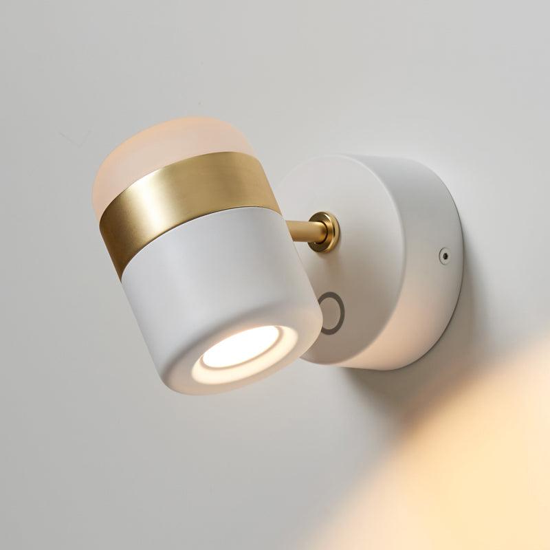 Adjustable Wall Lamp | Frosted Glass & Steel | White/Brass, Black/Brass, Black/Copper