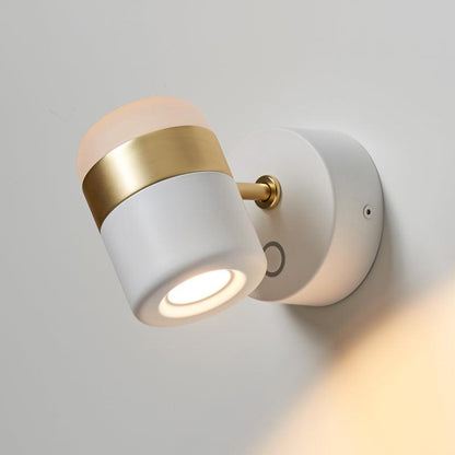 Adjustable Wall Lamp | Frosted Glass & Steel | White/Brass, Black/Brass, Black/Copper