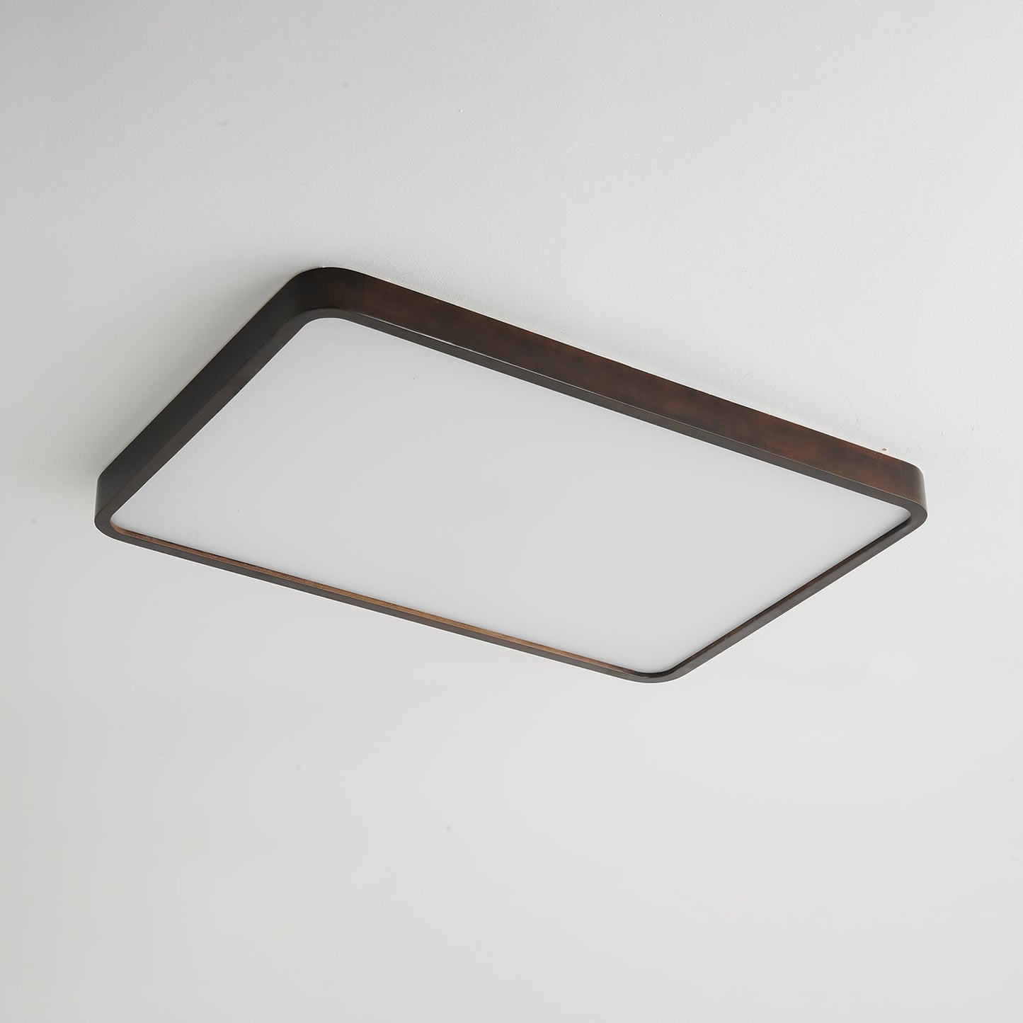 Lira Rectangular Ceiling Light | Metal, Wood, PVC | Walnut Wood Finish