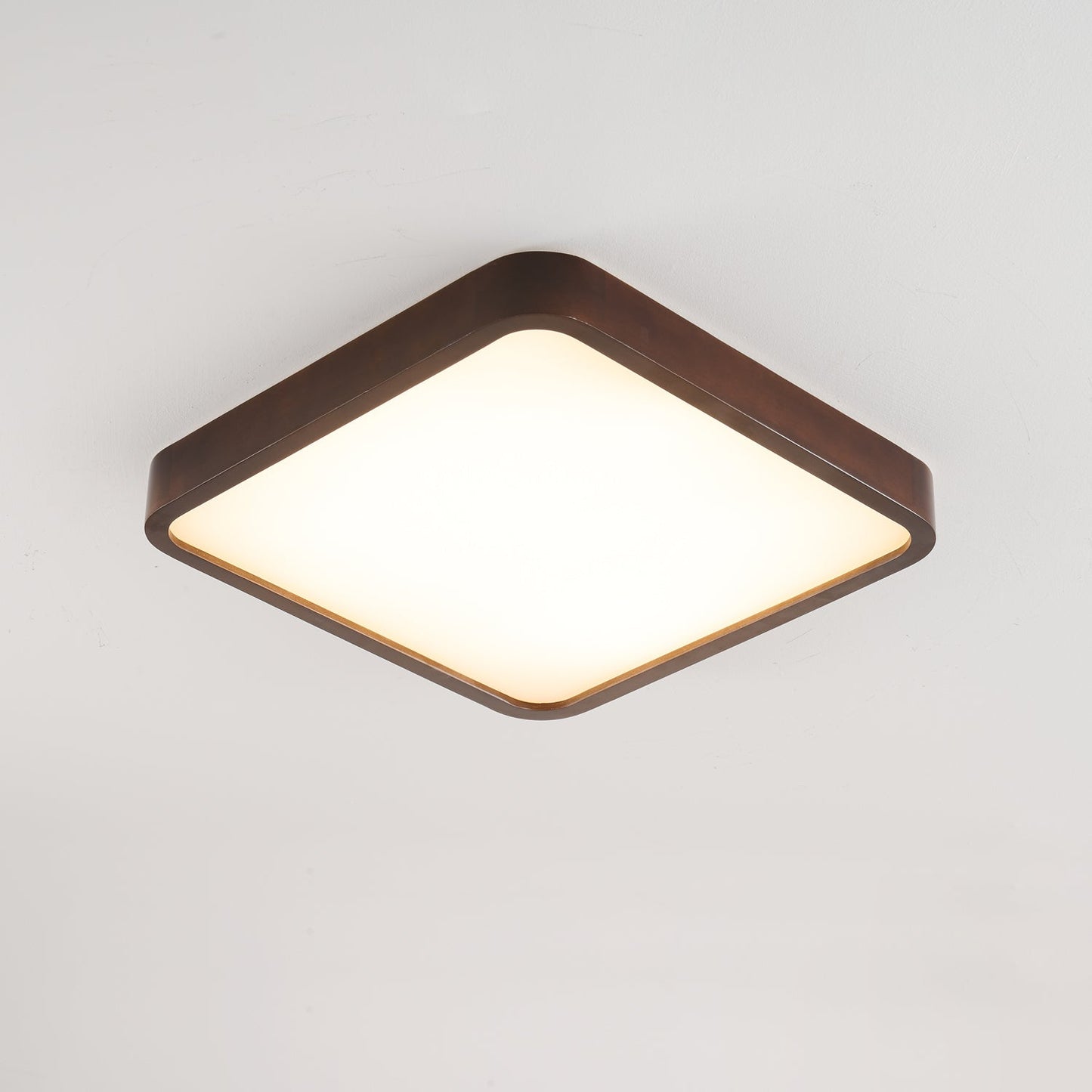Lira Rectangular Ceiling Light | Metal, Wood, PVC | Walnut Wood Finish