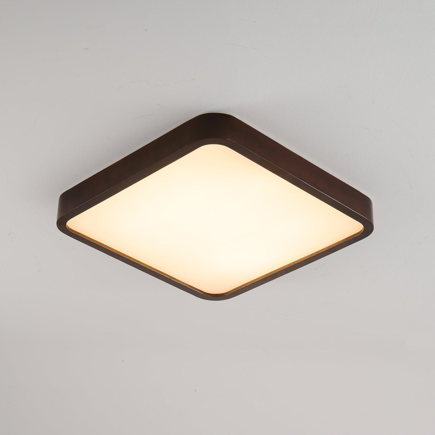 Lira Rectangular Ceiling Light | Metal, Wood, PVC | Walnut Wood Finish