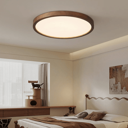Lira Rectangular Ceiling Light | Metal, Wood, PVC | Walnut Wood Finish