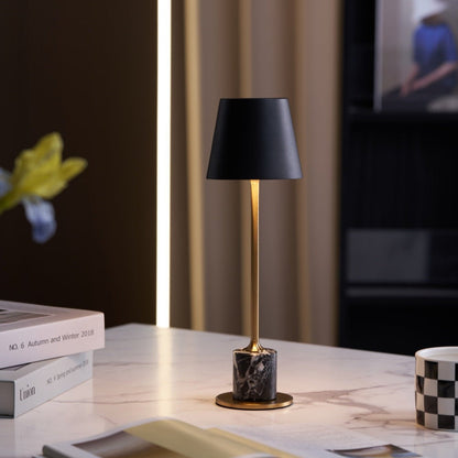 Lirio Mini Table Lamp | Marble Base | Black and Gold