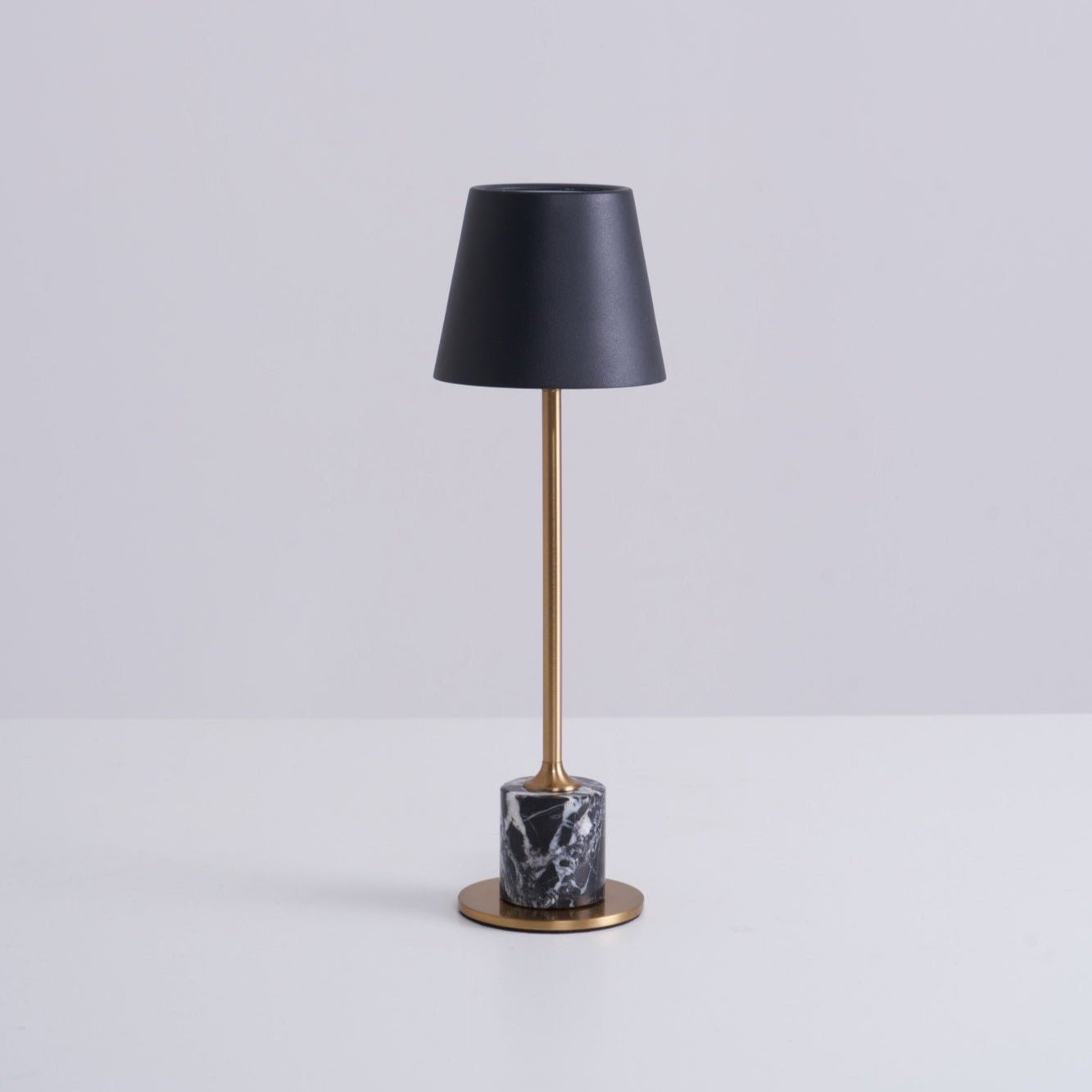 Lirio Mini Table Lamp | Marble Base | Black and Gold