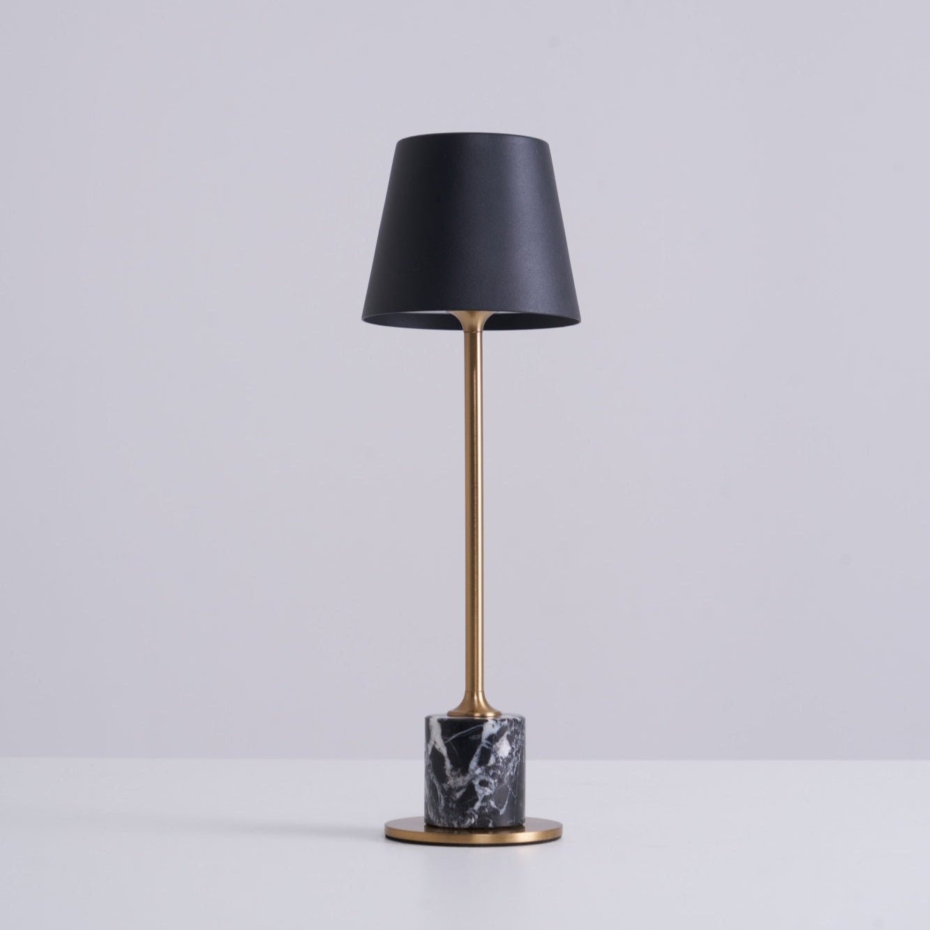 Lirio Mini Table Lamp | Marble Base | Black and Gold