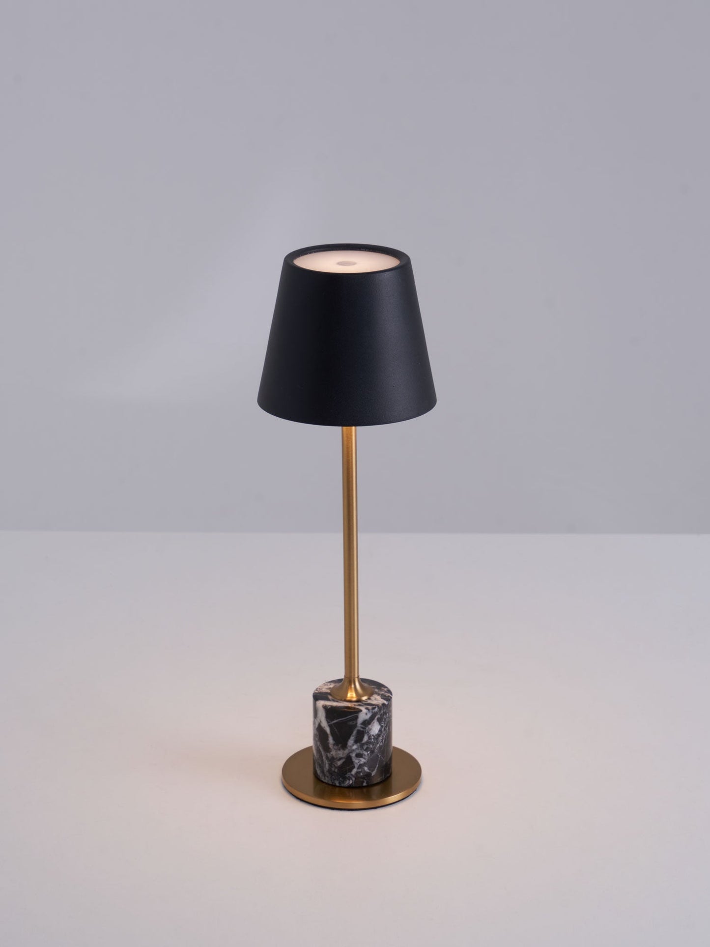 Lirio Mini Table Lamp | Marble Base | Black and Gold