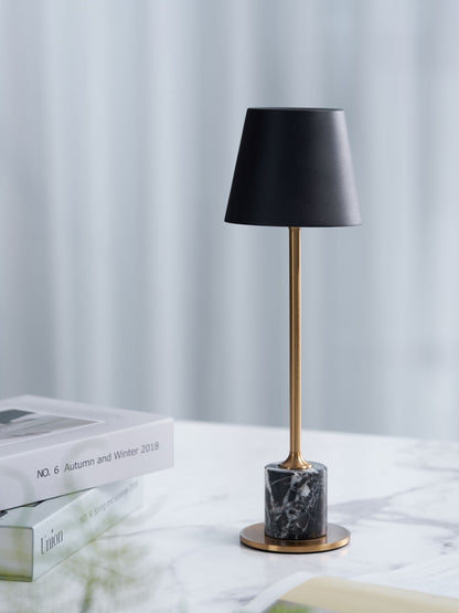 Lirio Mini Table Lamp | Marble Base | Black and Gold