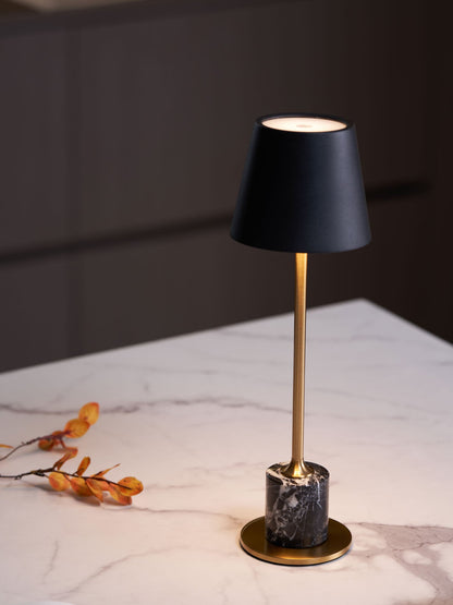 Lirio Mini Table Lamp | Marble Base | Black and Gold