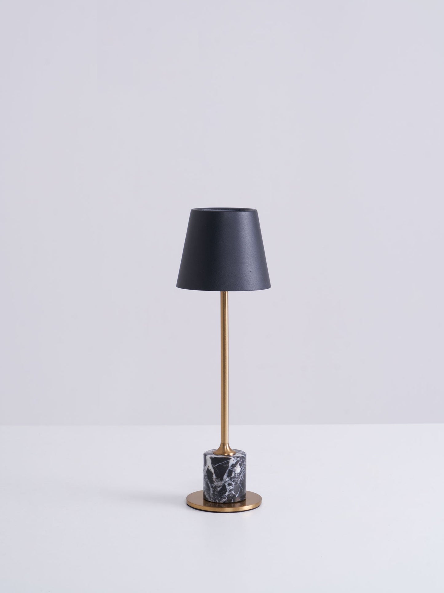 Lirio Mini Table Lamp | Marble Base | Black and Gold