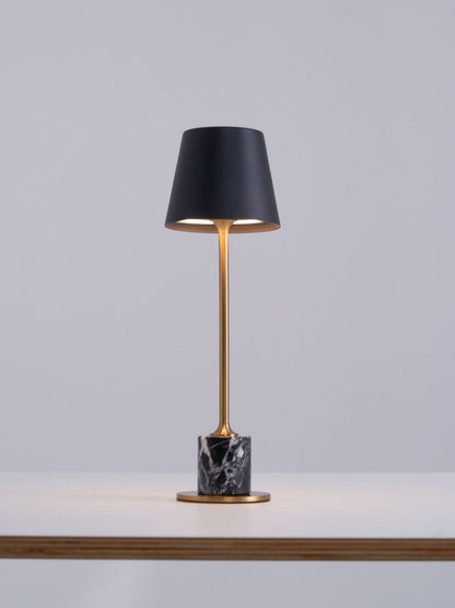 Lirio Mini Table Lamp | Marble Base | Black and Gold