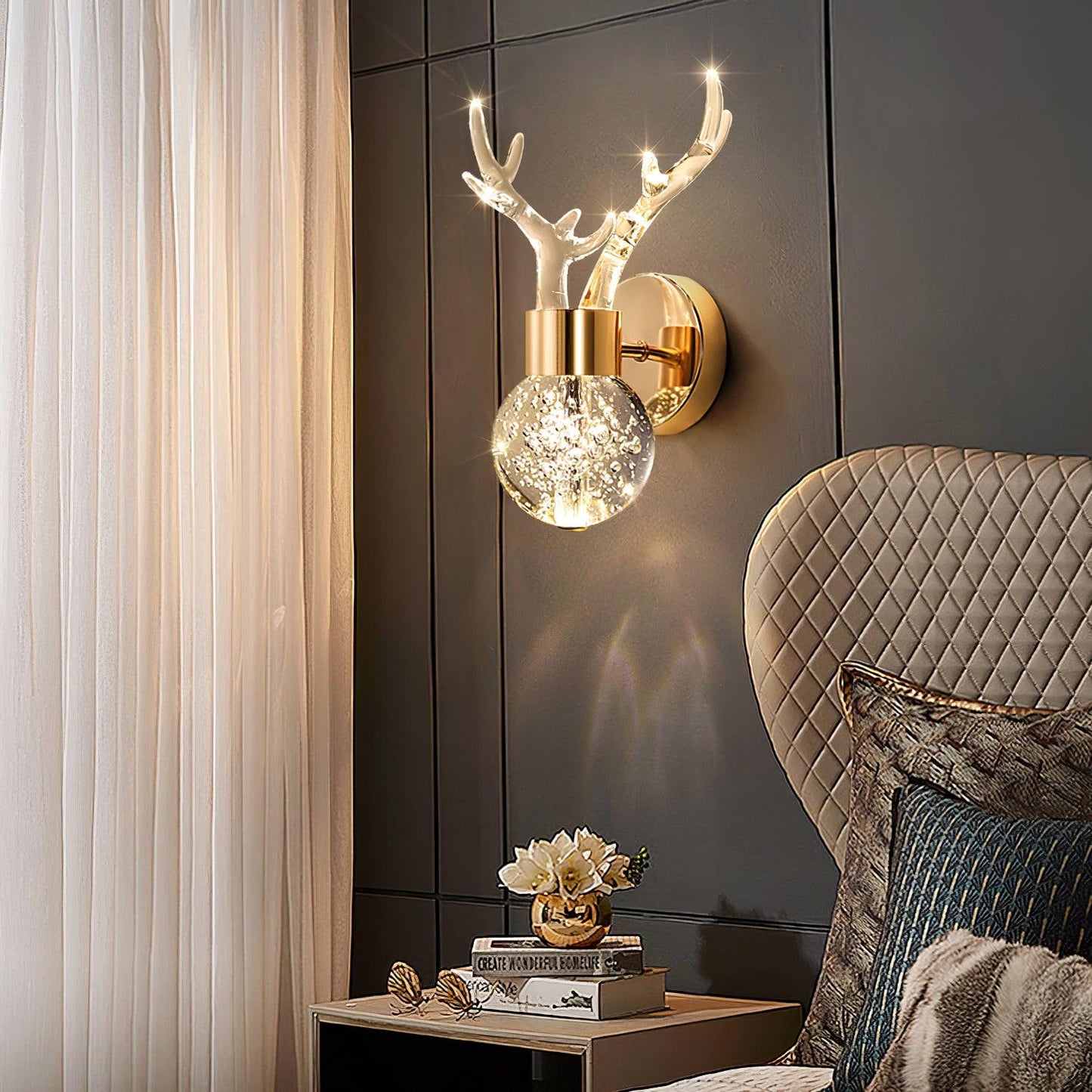 Little Deer Wall Lamp | Acrylic Aluminum Crystal | Gold