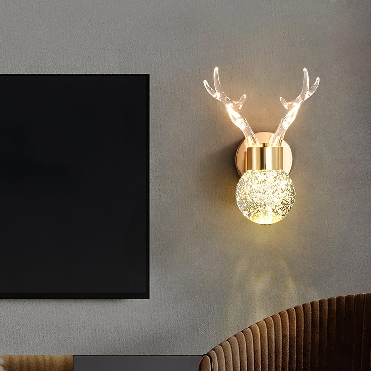 Little Deer Wall Lamp | Acrylic Aluminum Crystal | Gold