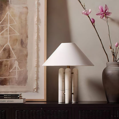 Lloyd Table Lamp | Marble & Metal | White