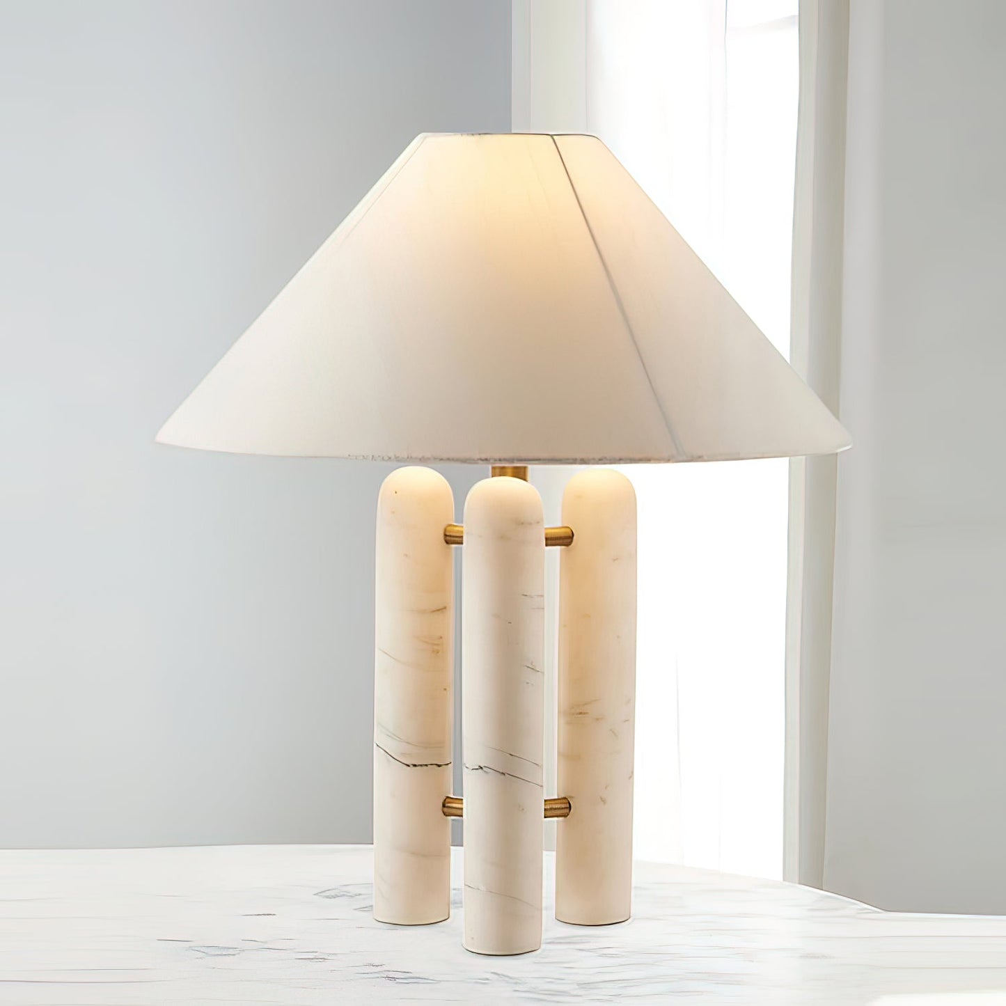 Lloyd Table Lamp | Marble & Metal | White