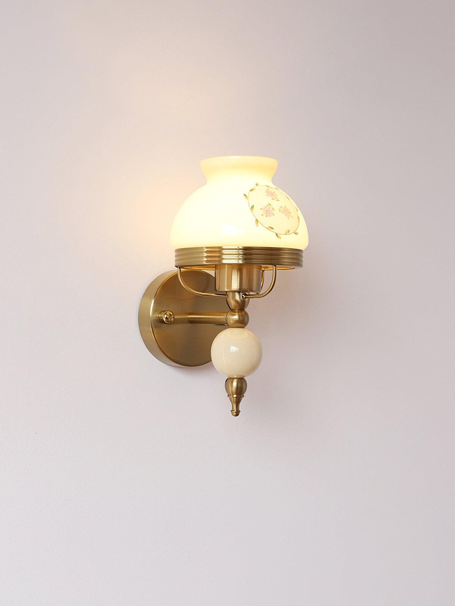 Loa Glass Wall Lamp | Iron & Glass | Gold, Beige or Pink