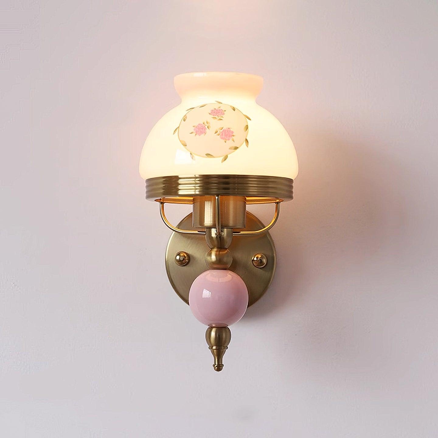 Loa Glass Wall Lamp | Iron & Glass | Gold, Beige or Pink