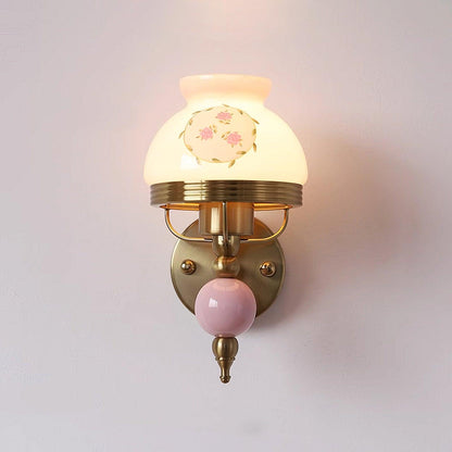 Loa Glass Wall Lamp | Iron & Glass | Gold, Beige or Pink