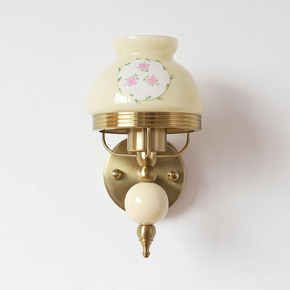 Loa Glass Wall Lamp | Iron & Glass | Gold, Beige or Pink