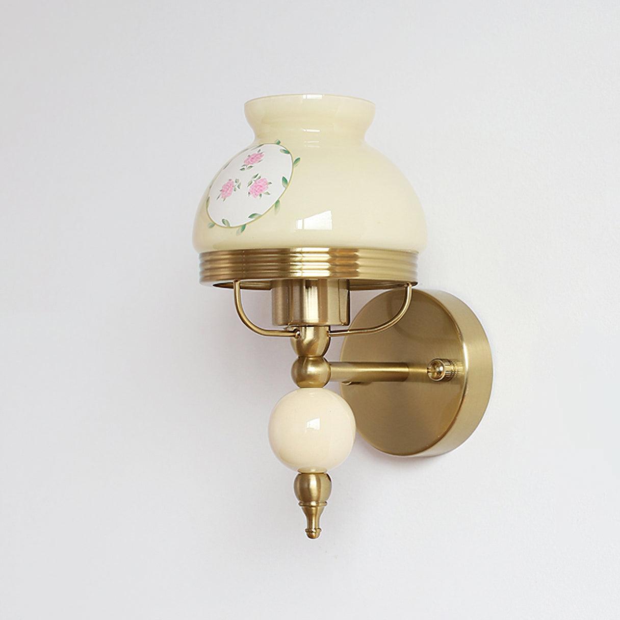 Loa Glass Wall Lamp | Iron & Glass | Gold, Beige or Pink