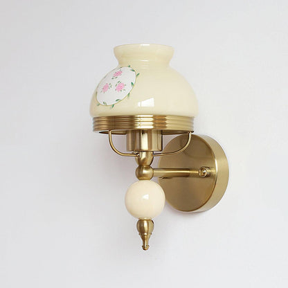 Loa Glass Wall Lamp | Iron & Glass | Gold, Beige or Pink