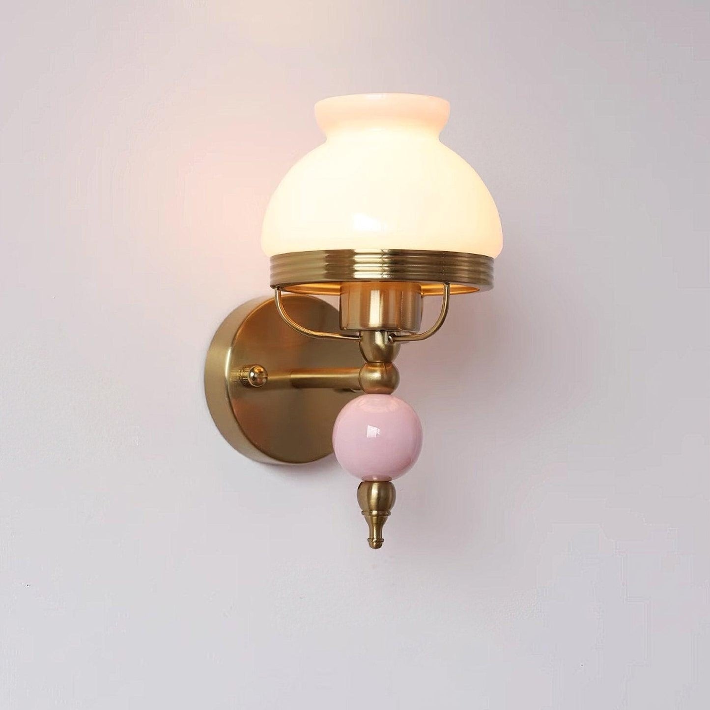 Loa Glass Wall Lamp | Iron & Glass | Gold, Beige or Pink