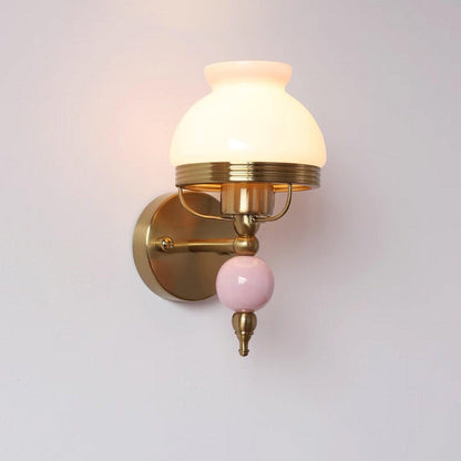 Loa Glass Wall Lamp | Iron & Glass | Gold, Beige or Pink