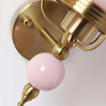 Loa Glass Wall Lamp | Iron & Glass | Gold, Beige or Pink