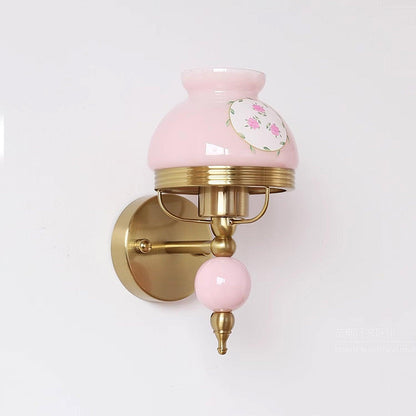 Loa Glass Wall Lamp | Iron & Glass | Gold, Beige or Pink
