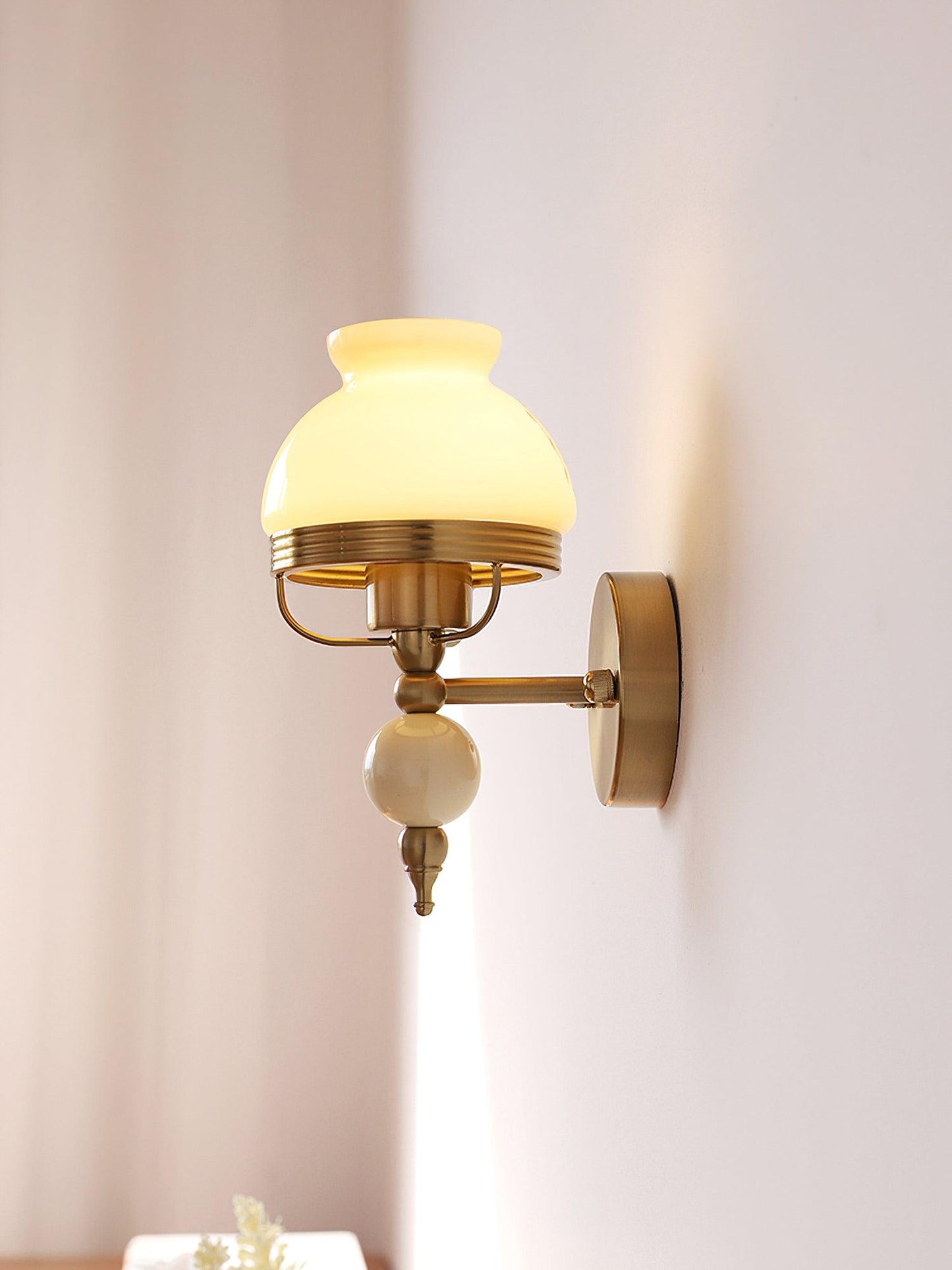 Loa Glass Wall Lamp | Iron & Glass | Gold, Beige or Pink