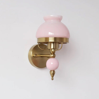 Loa Glass Wall Lamp | Iron & Glass | Gold, Beige or Pink