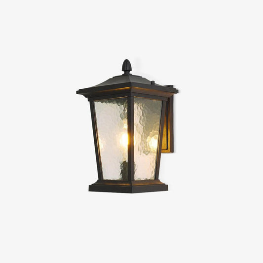 Lodge Birdcage Outdoor Wall Lamp | Aluminum & Glass | Black or Antique