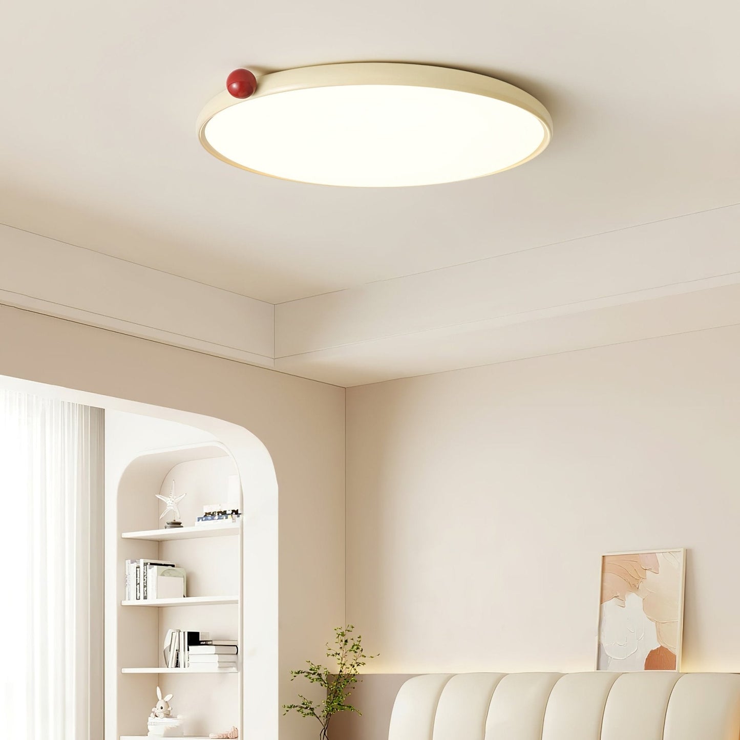 Lola Ceiling Lamp | Round Design | Red Accents