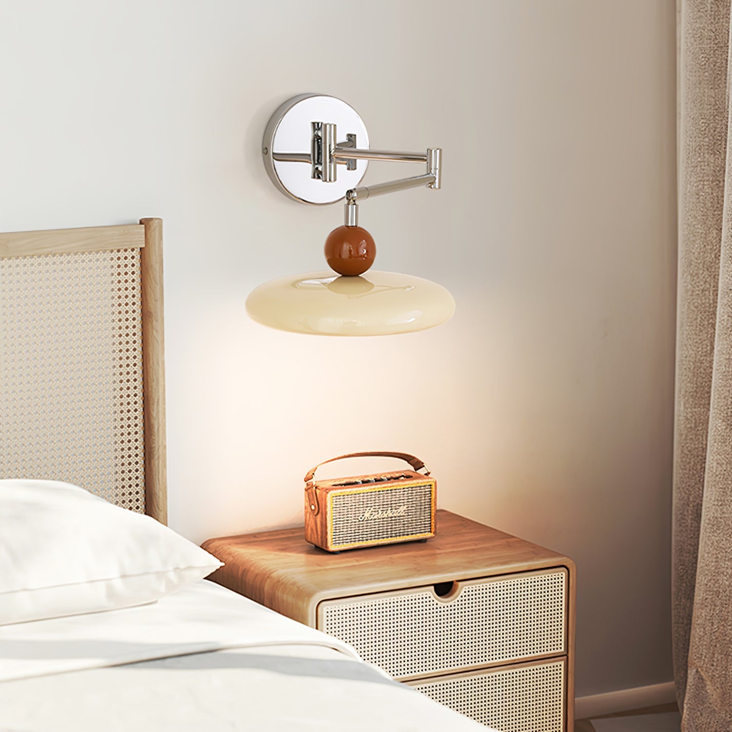 Lola Swing Arm Wall Lamp | Metal & Acrylic | Chrome or Green
