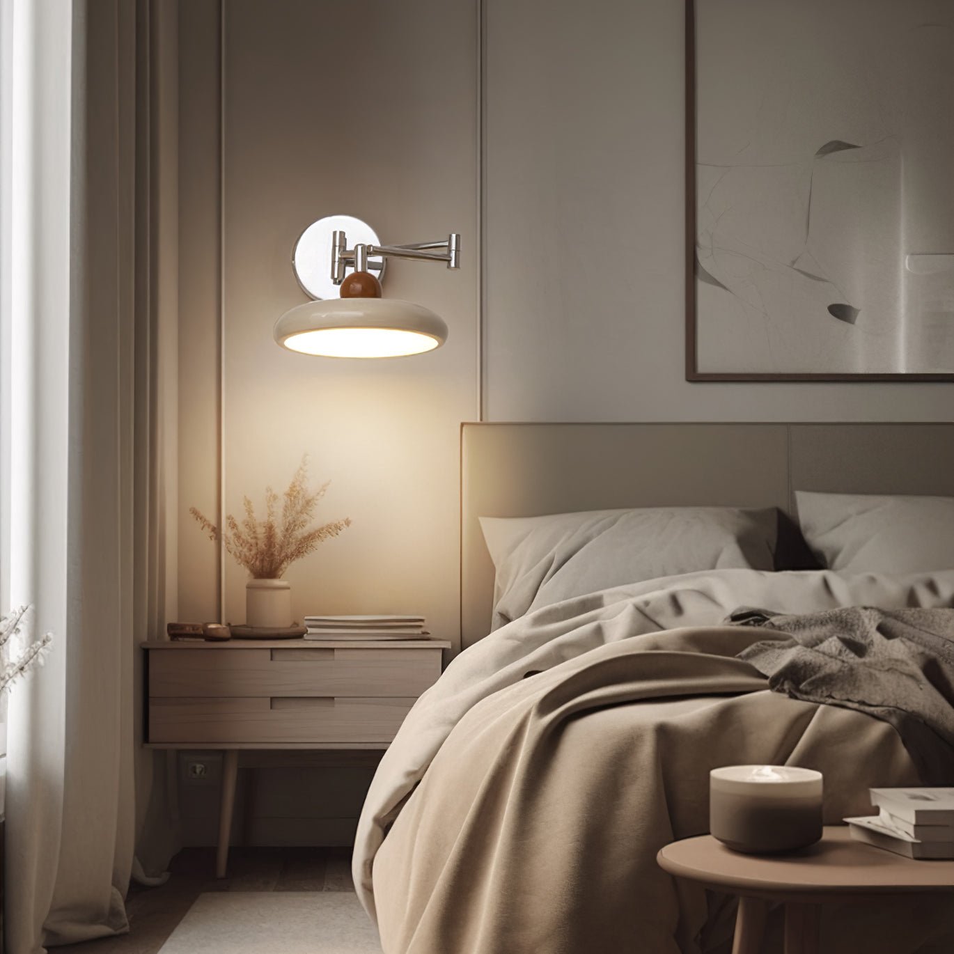 Lola Swing Arm Wall Lamp | Metal & Acrylic | Chrome or Green