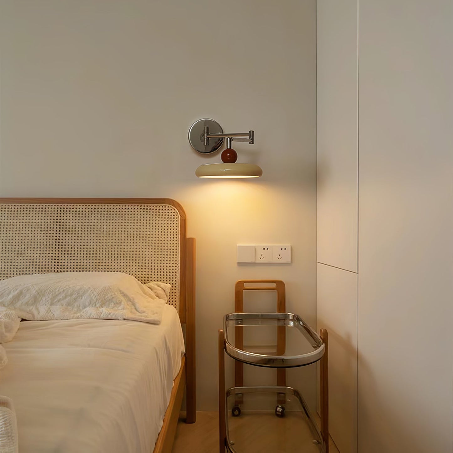 Lola Swing Arm Wall Lamp | Metal & Acrylic | Chrome or Green