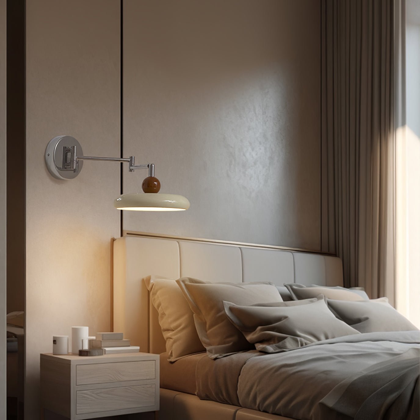Lola Swing Arm Wall Lamp | Metal & Acrylic | Chrome or Green