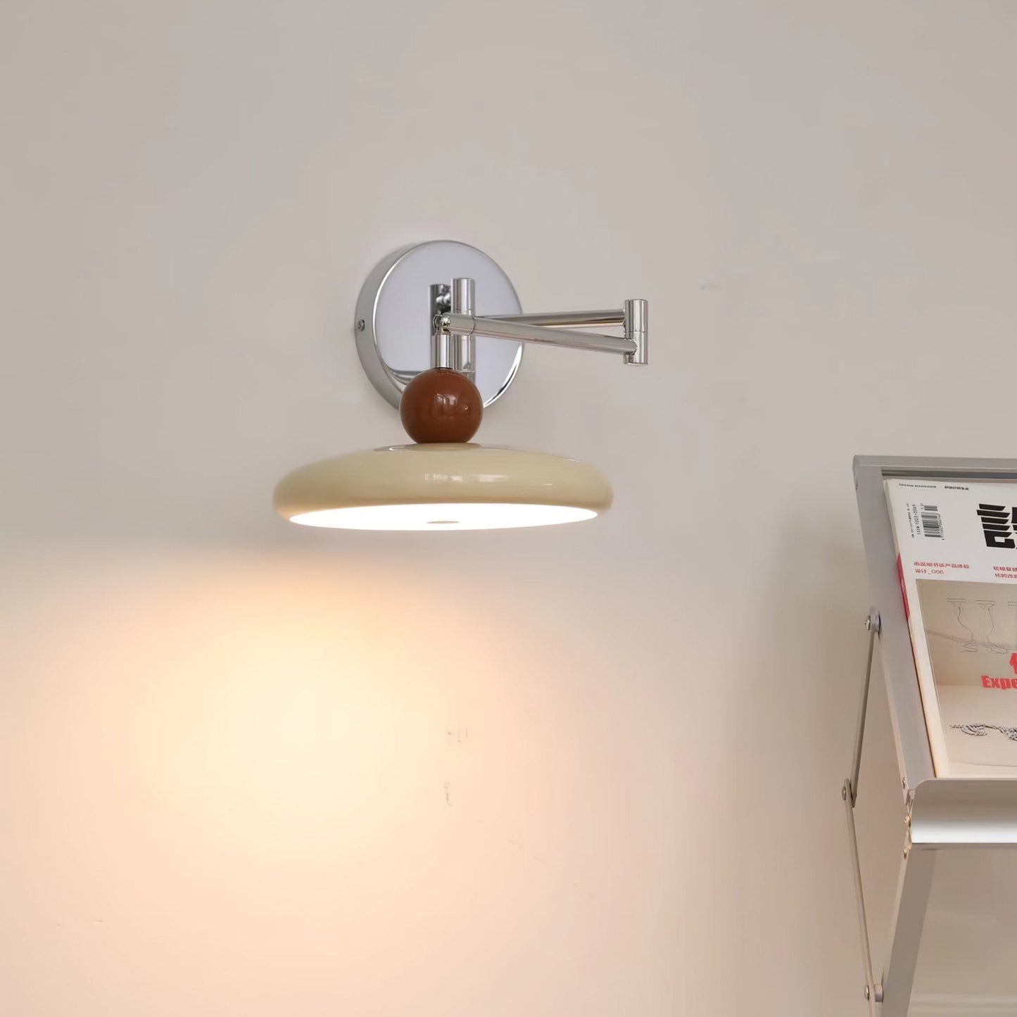 Lola Swing Arm Wall Lamp | Metal & Acrylic | Chrome or Green