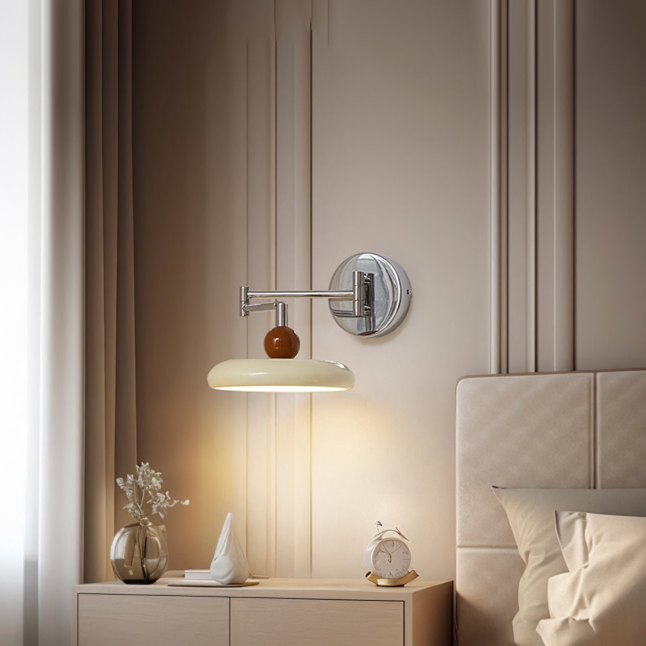 Lola Swing Arm Wall Lamp | Metal & Acrylic | Chrome or Green