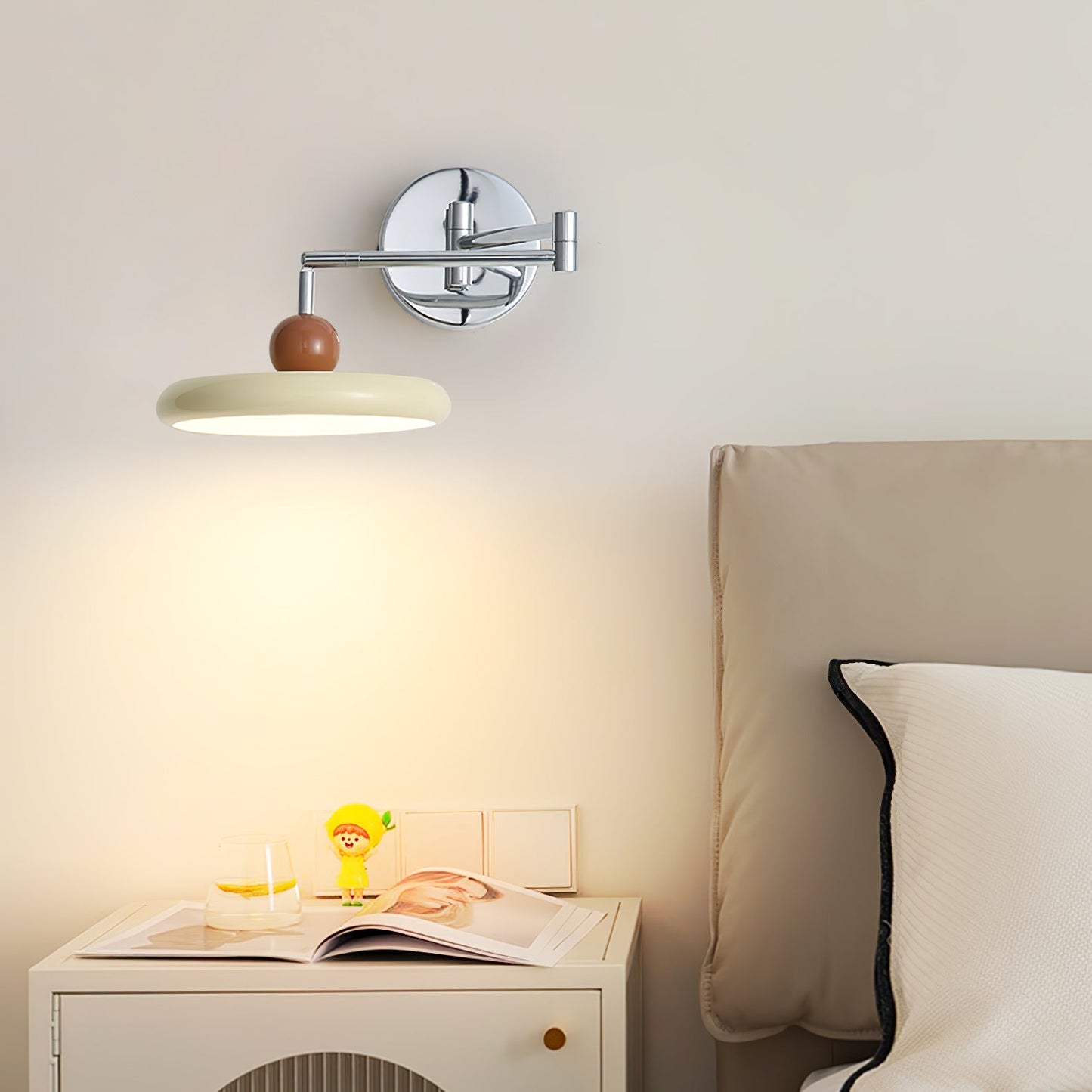 Lola Swing Arm Wall Lamp | Metal & Acrylic | Chrome or Green