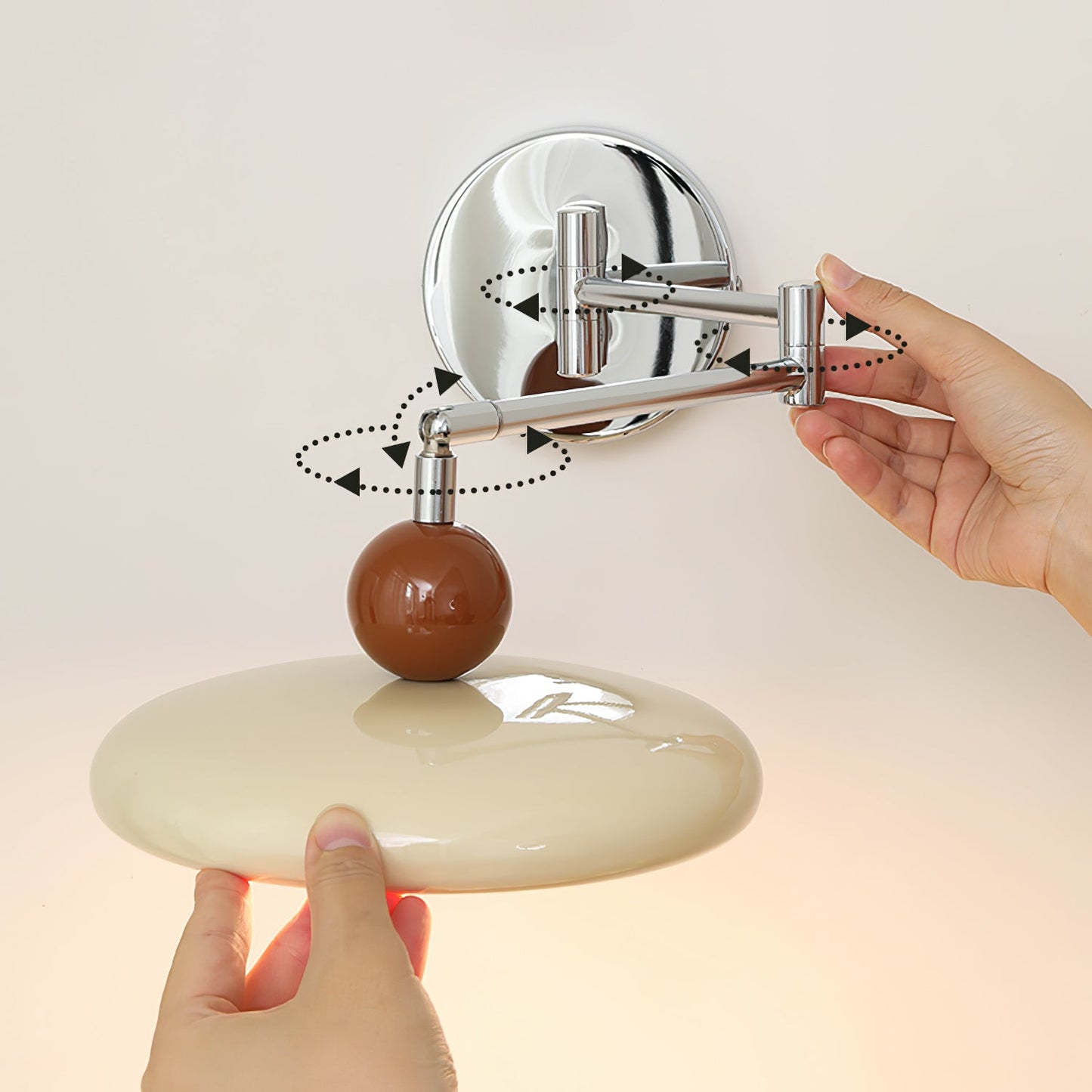 Lola Swing Arm Wall Lamp | Metal & Acrylic | Chrome or Green