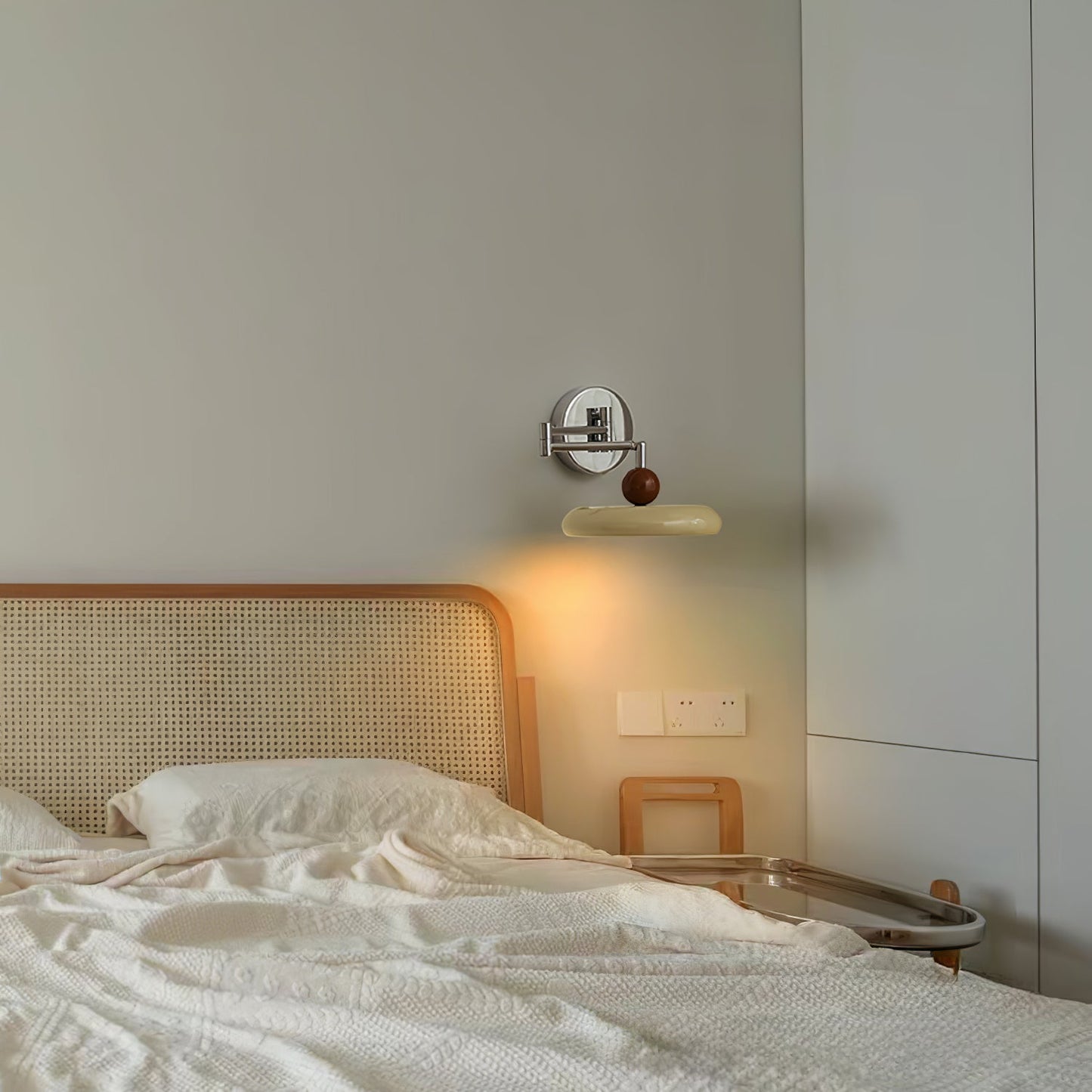 Lola Swing Arm Wall Lamp | Metal & Acrylic | Chrome or Green