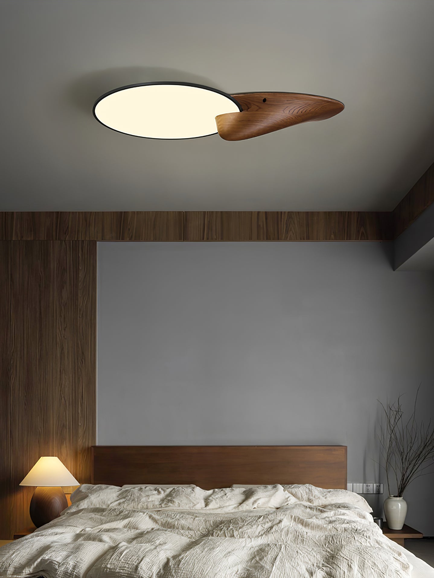 Lone Peak Ceiling Lamp | Wood, Metal, Acrylic | White, Black, Walnut Color