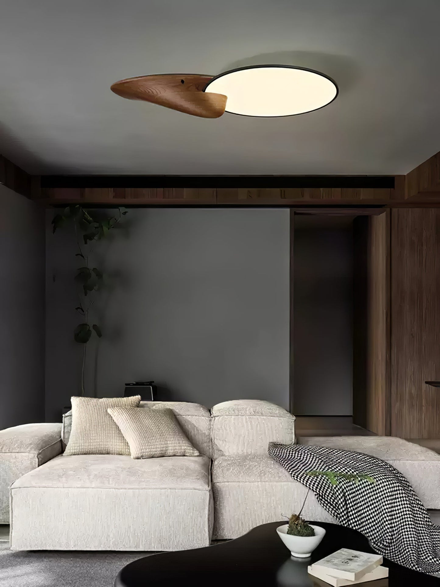 Lone Peak Ceiling Lamp | Wood, Metal, Acrylic | White, Black, Walnut Color