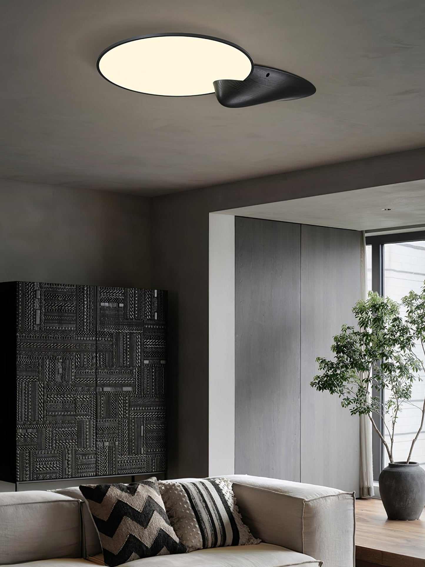 Lone Peak Ceiling Lamp | Wood, Metal, Acrylic | White, Black, Walnut Color