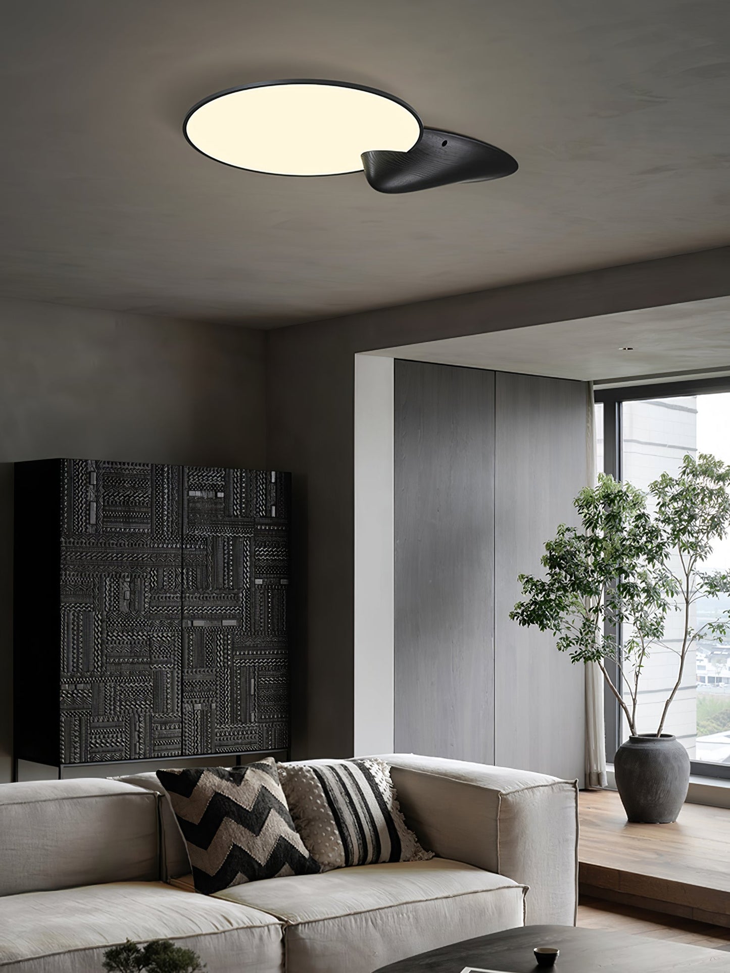 Lone Peak Ceiling Lamp | Wood, Metal, Acrylic | White, Black, Walnut Color