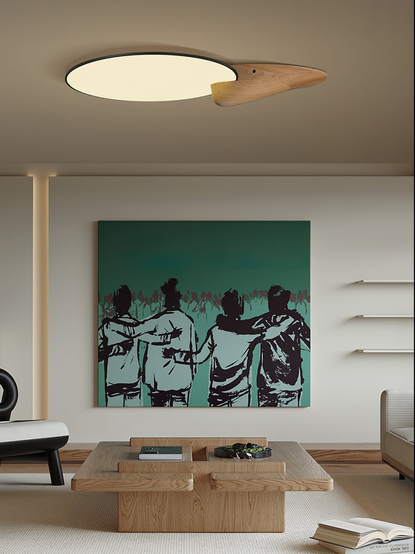 Lone Peak Ceiling Lamp | Wood, Metal, Acrylic | White, Black, Walnut Color