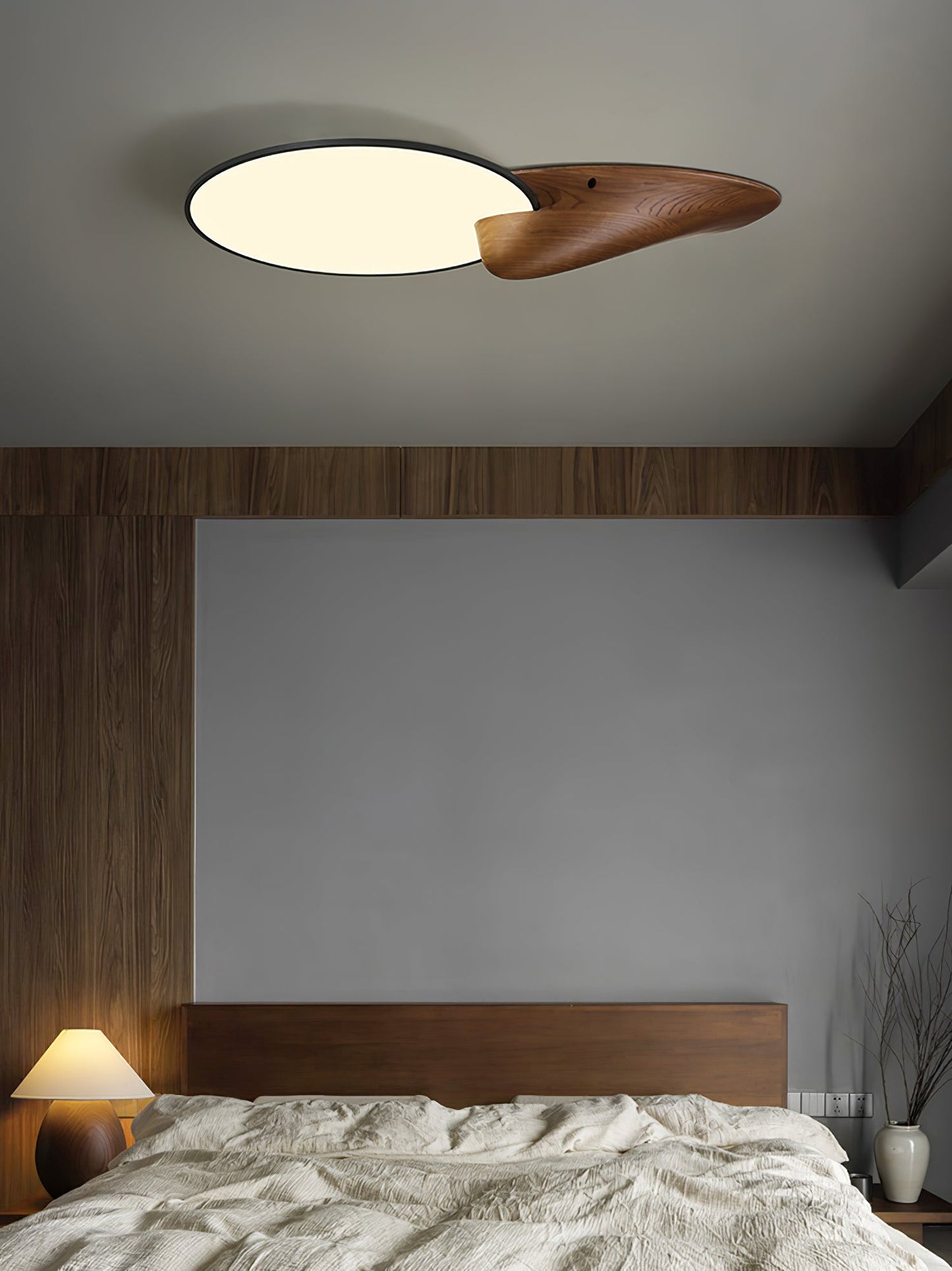 Lone Peak Ceiling Lamp | Wood, Metal, Acrylic | White, Black, Walnut Color