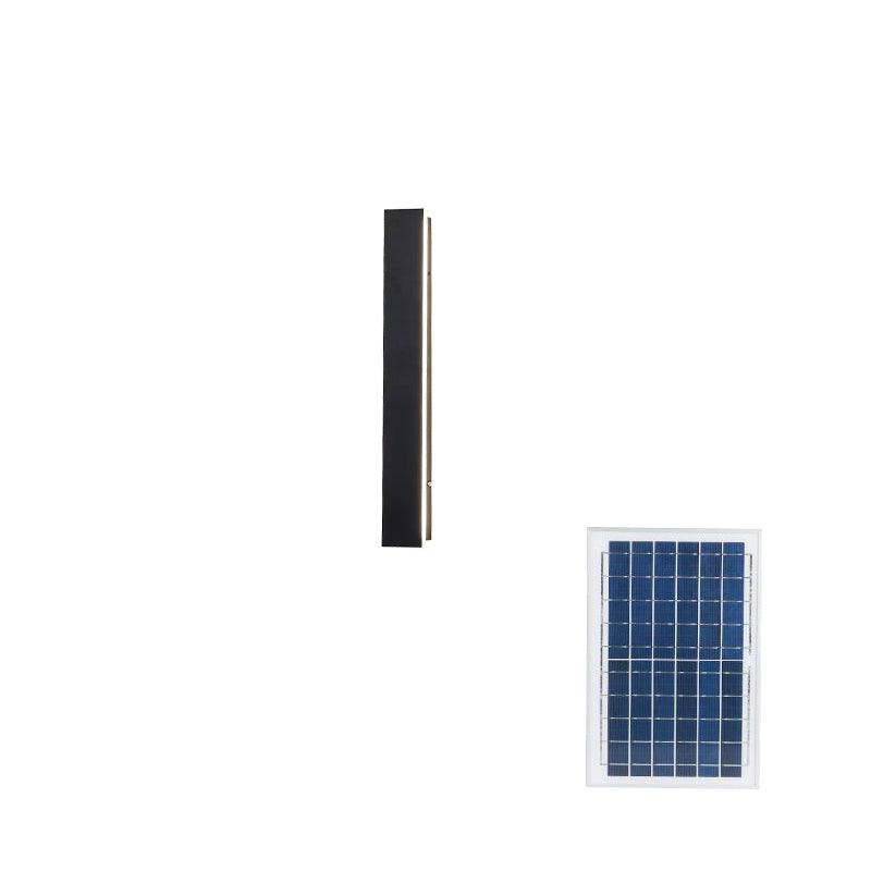 Long Strip Solar Outdoor Sconce | Stainless Steel, Acrylic | Black